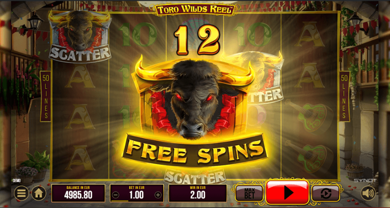 Toro Wilds Reel Free Spins Trigger